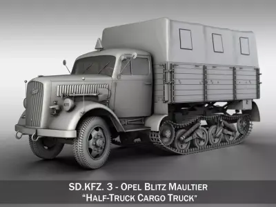 Opel Blitz Maultier - Half-Truck Cargo truck  3D model