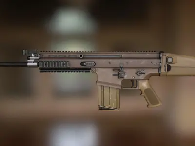 FN SCAR-H assault rifle PBR 3D model