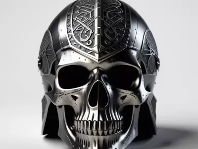 Dark Fantasy Skull Helmet 3D model