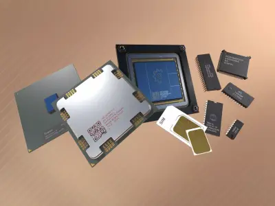 Chip Set Low-poly 3D model