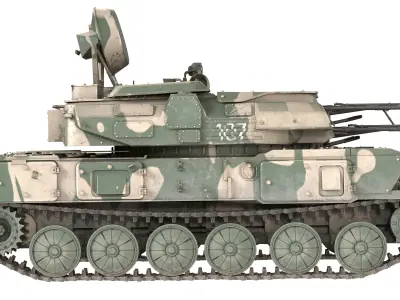 ZSU 23 4 Shilka Self Propelled Anti Aircraft Gun Low-poly 3D model