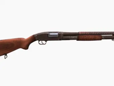 Winchester 1912 Low-poly 3D model