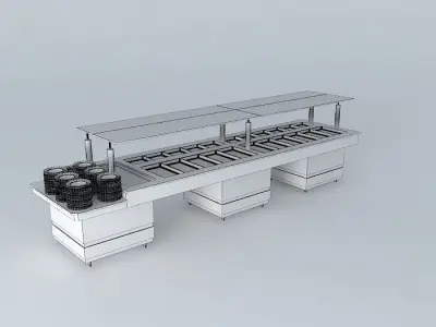 Kit011A Mesa Self Service por Alex Marques Free 3D model
