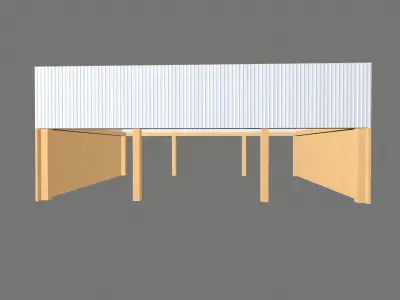 Warehouse Structure Low-poly 3D model