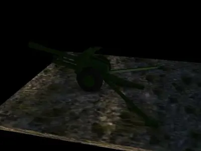 AT GUN Low-poly 3D model