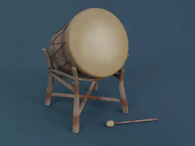 War Drum Low-poly 3D model
