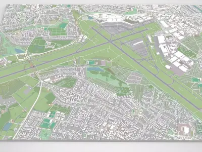 International airport Hamburg Germany 3D model