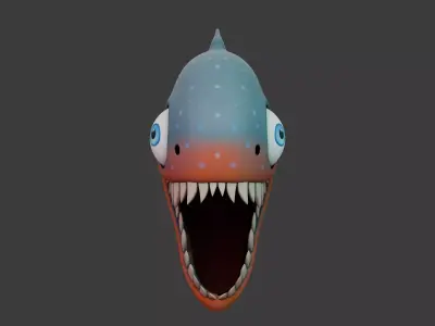Piranha cartoon 3D model
