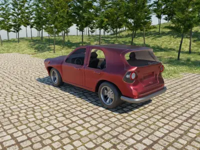 SUV based on ML 63 AMG with 1950s Style Rigged Free 3D model