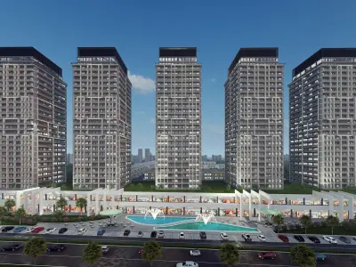 Modern Residential Commercial Complex 3D model