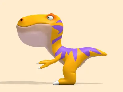 Cartoon Tyrannosaurus T-Rex Dinosaur Low-poly 3D model