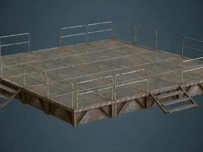 Stage Platform 1B Low-poly 3D model