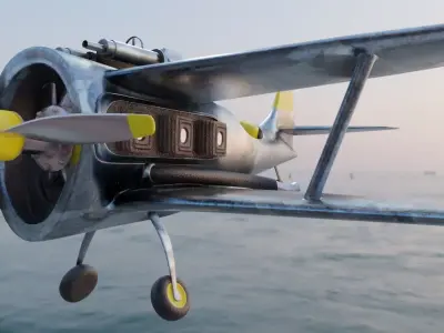 world war fighter jet Low-poly 3D model