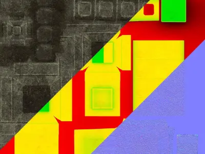 Japanese Stone Lantern 7 Low-poly 3D model