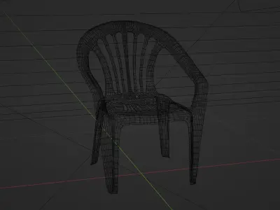 Plastic chair 3D model Free low-poly 3D model