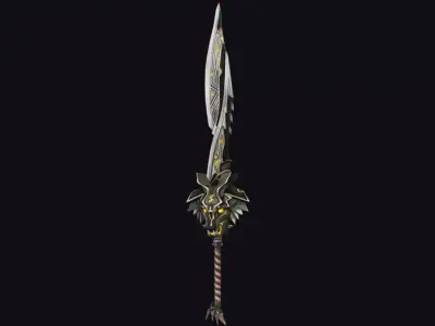 Sword Magical Cutting Fantasy Melee Dagger Iron Blade Saber Low-poly 3D model