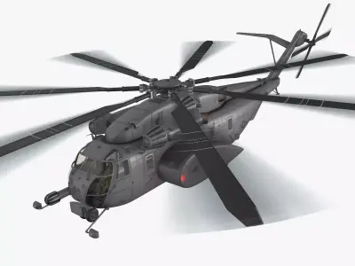 MH-53E Sea Dragon US Navy Complex Animation Low-poly 3D model