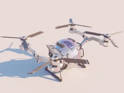 Cargo QuadCopter sci fi 3d model vray 3D model