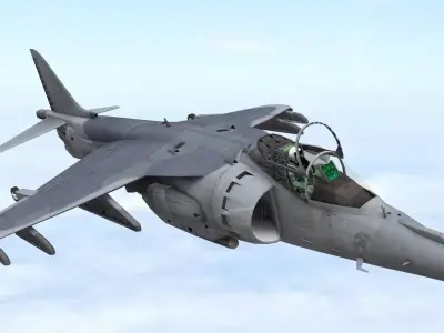 Fighter Jet Flying In Sky Plane V04 Low Poly 3D Model Low-poly 3D model