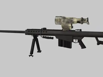 Sniper Denel 6NTW-20 Low-Poly 3D Model Low-poly 3D model