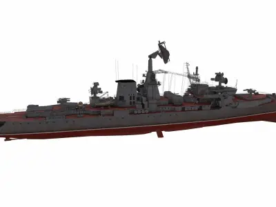 Kara-class cruiser Low-poly 3D model