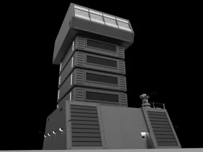 Futuristic Military Recon Tower 3D model