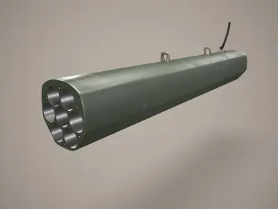 Rocket Launcher FZ220 With Missiles Low-poly 3D model