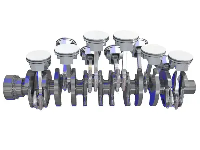 Animated V12 Engine Cylinders 3D model