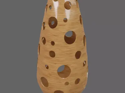 Wood vase Free 3D model