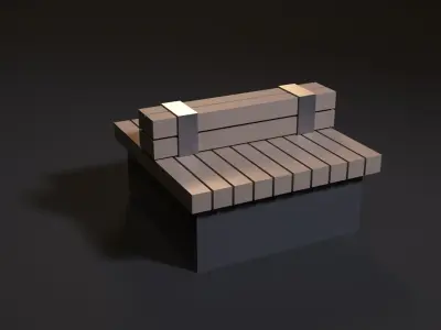 Bench from a bar 3D model