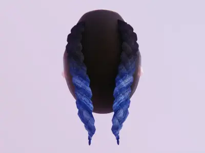 XXXtentacion Fishtail Braids Low-poly 3D model