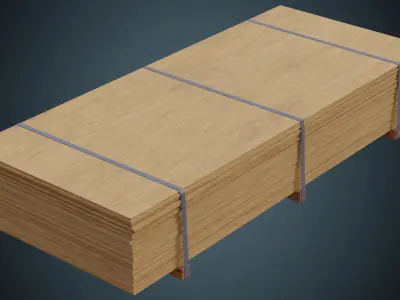 Wooden Sheets 2A Low-poly 3D model
