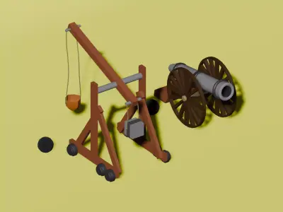 Stylized Warfare Pack Free low-poly 3D model