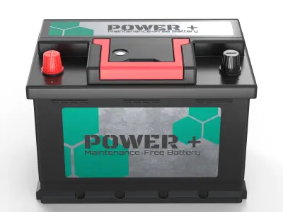 Lead Acid Car Battery Low-poly 3D model