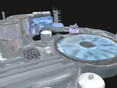 Sci-Fi Industrial Platform  Environment Asset Low-poly 3D model