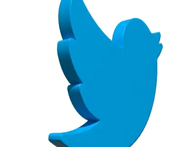  Twitter bird symbol Low-poly 3D model
