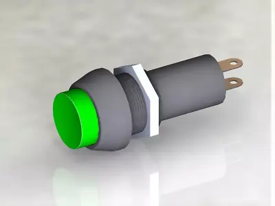 Button switch green 3D model