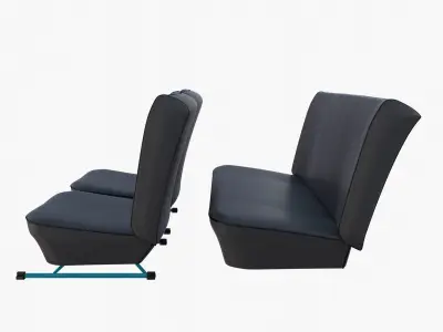 Generic Black Leather Seats v2 3D model