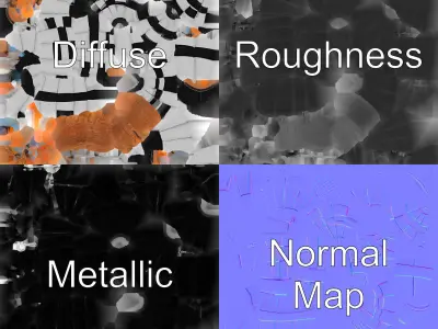 Classic Hot Air Balloon Checkerboard Model Pack Low-poly 3D model