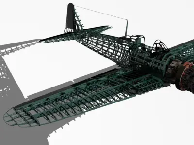 Mitsubishi A6M Zero framework 3D model