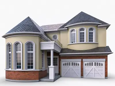 Cottage House 08  Low-poly 3D model