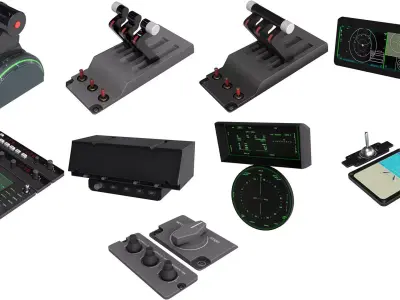 Fighter Jet Cockpit Control Panel  Low-poly 3D model