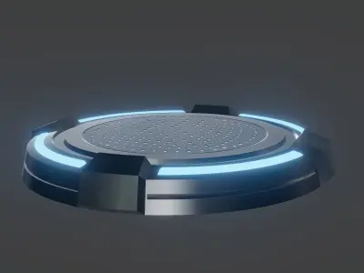Scifi pedestal turntable Free low-poly 3D model