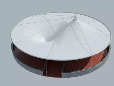 Tensile Fabric Structure Low-poly 3D model