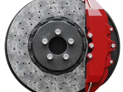 Car braking system for supercars 3D model