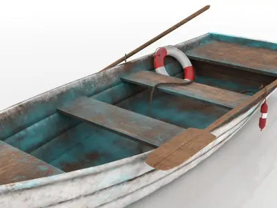 old boat Low-poly 3D model