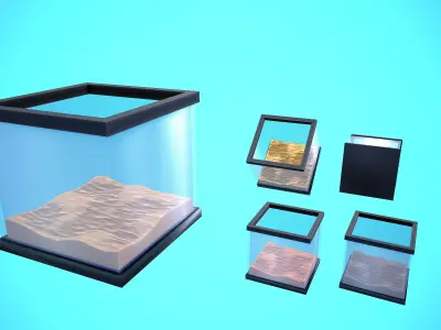 FISH TANK 01 CARTOON STYLIZED Low-poly 3D model