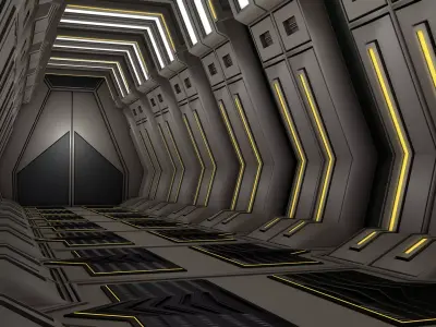 Sci Fi Corridor  3D model 73