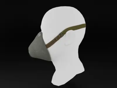 Respirator U-2K-R2 Low-poly 3D model