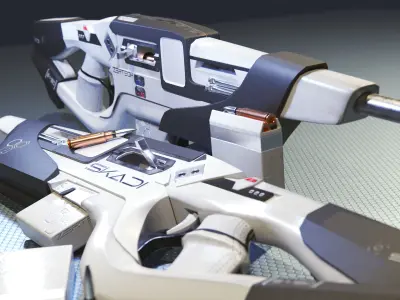 ZerTech SKADI the future rifle gun Low-poly 3D model